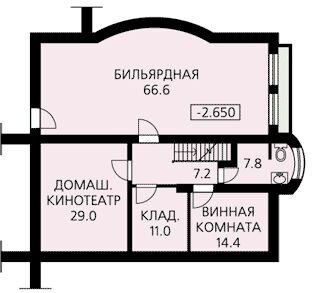 Готовый проект дома с цокольным этажом / План цокольного этажа