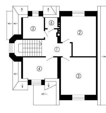 Проект дома в английском стиле / План мансардного этажа