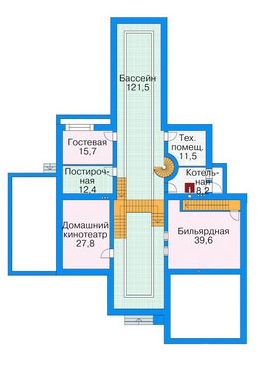 Проект в современном стиле / План цокольного этажа