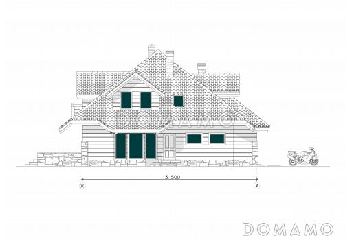 Проект коттеджа с необычными окнами / Фасад 2
