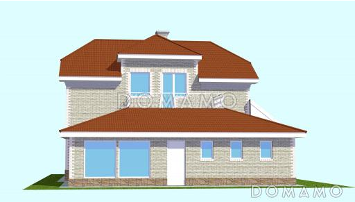 Проект просторного двухэтажного коттеджа с гаражом / Фасад 4