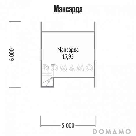 Проект классического дома с крыльцом / План мансардного этажа