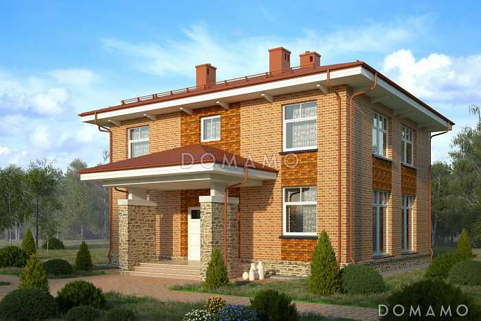 Проект двухэтажного дома с  небольшим кабинетом на втором этаже