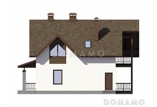 Проект современного экономичного загородного дома из газобетона с элементами финского стиля / Фасад 1