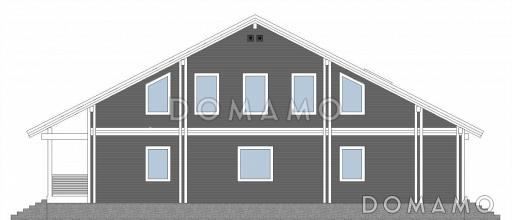 Проект дома из пеноблоков в стиле шале с сауной / Фасад 3