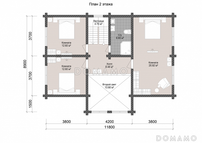 БЕСТВИЛЬ ШАЛЕ 220 / План мансардного этажа