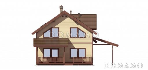 Проект дома в скандинавском стиле с просторной кухней / Входной фасад