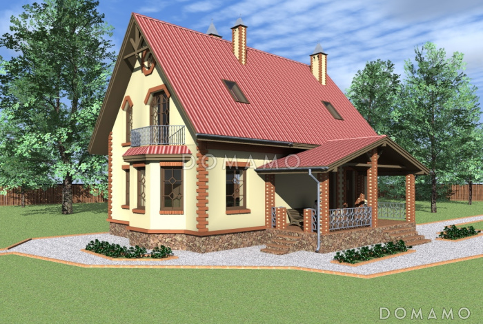 Проект компактного коттеджа в стиле фахверк