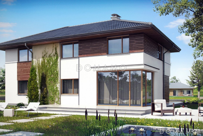 Проект  дома с подвалом, гостевой и кабинетом на первом этаже, хозяйской спальней на втором