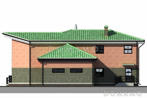 Проект дома из пеноблоков с сауной, гаражом на две машины / Фасад 2