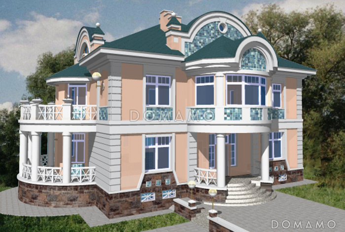 Проект коттеджа с просторной двусветной гостиной