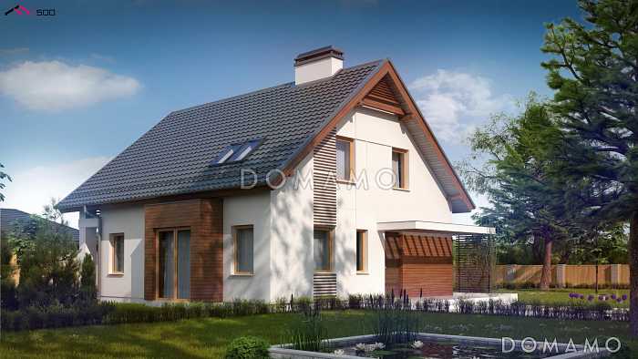 Проект загородного дома с кладовой, балконом, тремя светлыми спальнями в мансарде