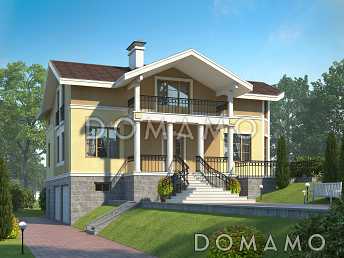 Проект особняка из пеноблоков с цокольным этажом