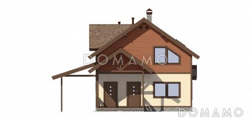 Проект частного загородного дома из газобетона / Входной фасад