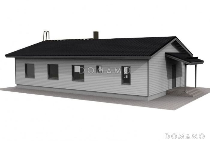 Проект каркасного дома с навесом для машины