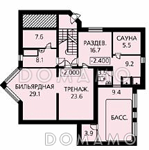 Проект красивого дома с эркером / План цокольного этажа