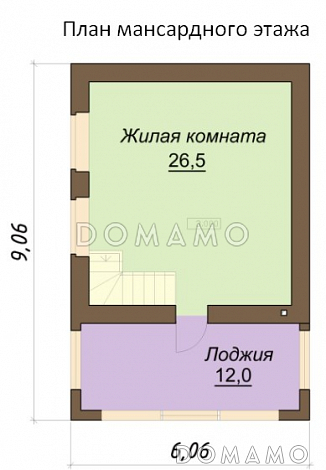 Проект компактного двухэтажного дома / План 2 этажа