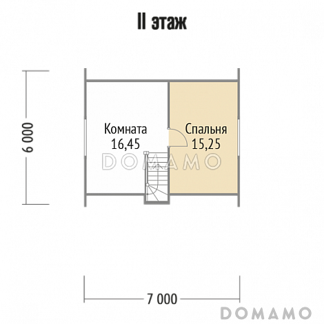 Проект дома с двухцветной отделкой фасада / План мансардного этажа