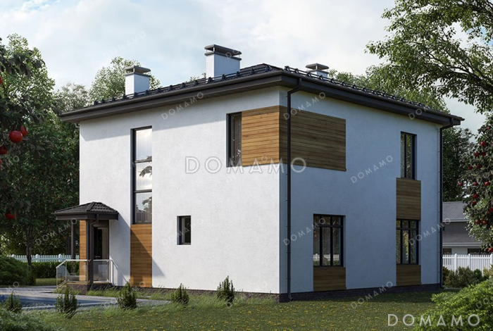 Проект двухэтажного дома с тремя спальнями и вальмовой крышей