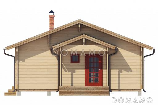Проект одноэтажного дома из клееного бруса до 100 кв.м / Фасад 3