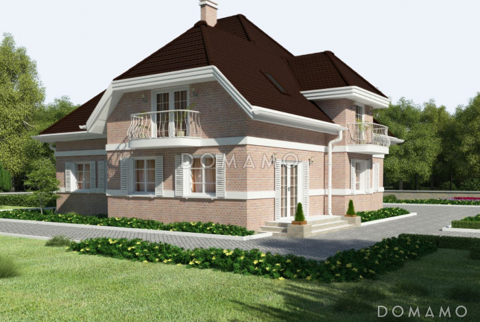 Проект дома с большим каминным залом