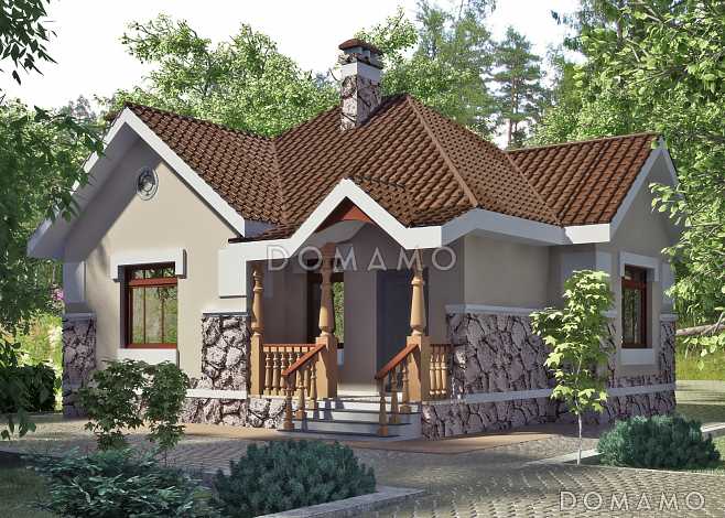 Проект одноэтажного дома из SIP панелей с многощипцовой крышей