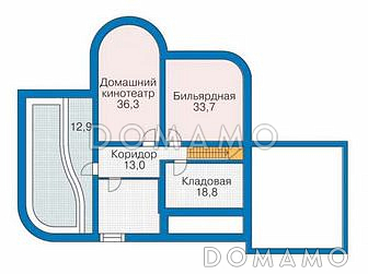 Проект жилого дома с гаражом / План цокольного этажа