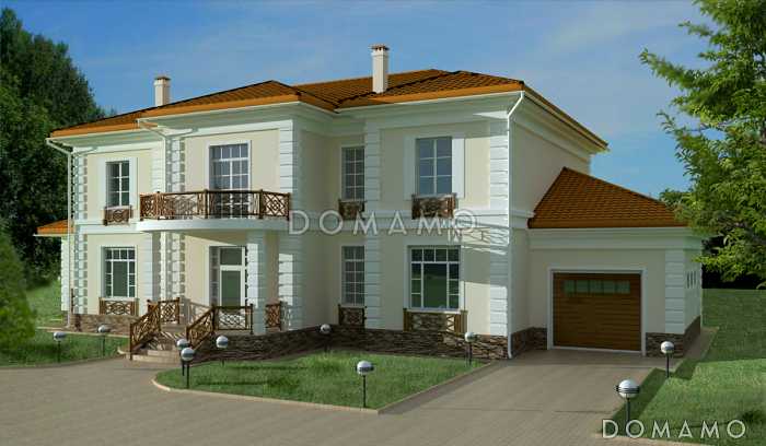 Проект дома из кирпича с гаражом