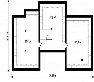 Проект двухэтажного дома с подвалом, гаражом, кладовой в центре кухонной зоны / План цокольного этажа
