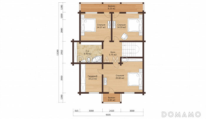 БЕРГЕН 220 / План мансардного этажа
