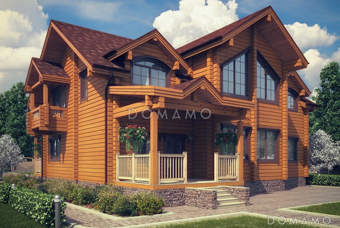 Проект дома из клееного бруса с сауной