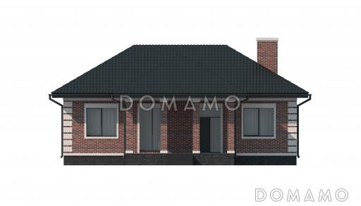 Проект загородного дома с террасами, просторной кухней-столовой без перегородки с холлом / Фасад 1