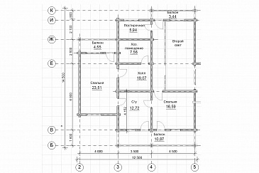 Проект большого двухэтажного дома, с красивым внешним видом / План 2 этажа