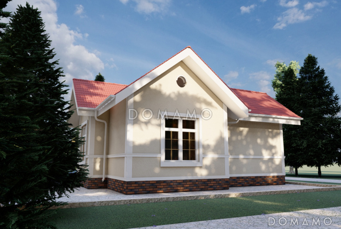 Проект компактного одноэтажного дома с двумя спальнями