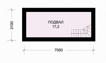 Проект деревянного дома с подвалом / План цокольного этажа