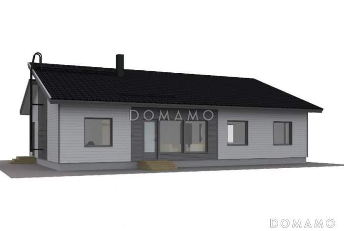 Проект каркасного дома с небольшим кабинетом