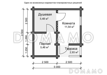 Баня для дачного участка / План 1 этажа