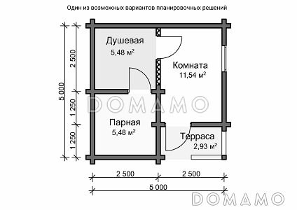 Баня для дачного участка / План 1 этажа