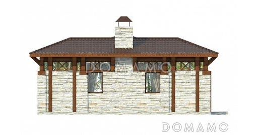 Проект беседки c мангалом / Фасад 2