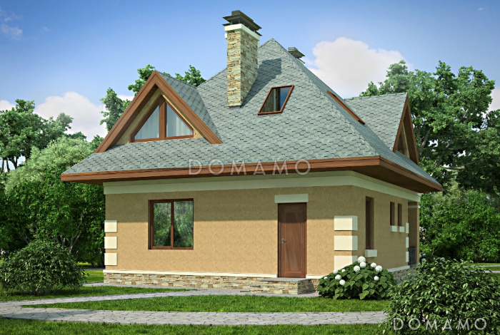 Проект дома из газобетона с многощипцовой крышей