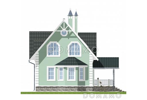 Проект компактного коттеджа с штукатуркой из SIP панелей. / Фасад 1