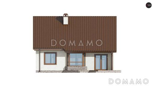 Проект одноэтажного мансардного дома из газобетона с тремя спальнями, кабинетом и эркером в гостиной / Фасад 3