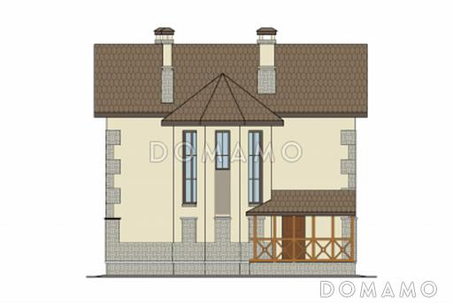 Проект дома из SIP панелей с полным вторым этажом / Фасад 1