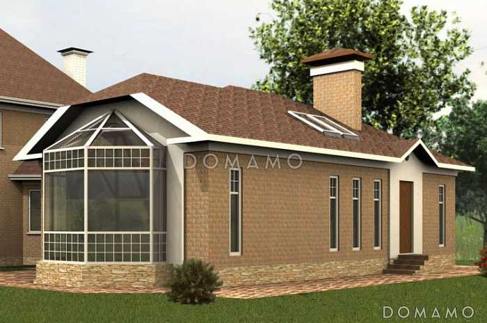 Проект пристроенного бассейна круглогодичного использования с мансардными окнами