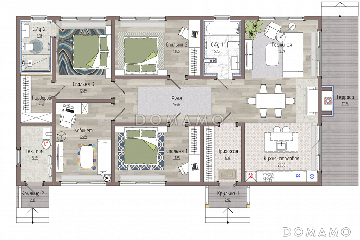Аквамарин 152 / План 1 этажа