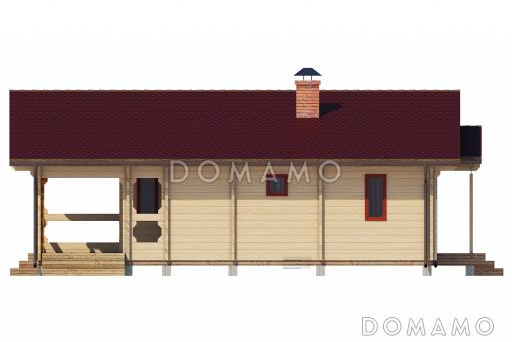 Проект одноэтажного дома из клееного бруса до 100 кв.м / Фасад 2