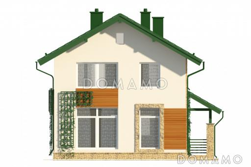 Проект компактного дома с тремя спальнями в европейском стиле / Фасад 4