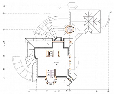 Проект коттеджа с бассейном и зимним садом в стиле северного модерна / План мансардного этажа