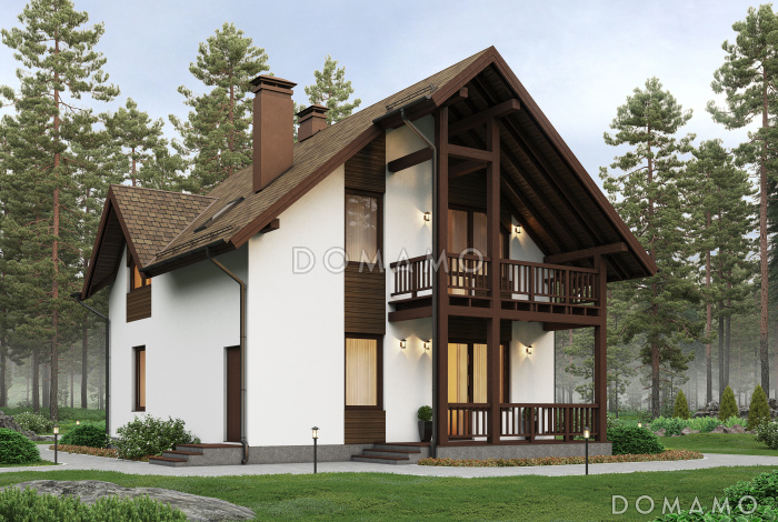Проект современного экономичного загородного дома из газобетона с элементами финского стиля