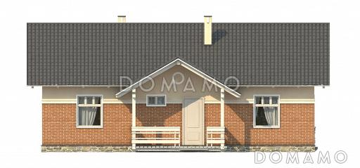 Проект небольшого одноэтажного дома с отделкой клинкером и двумя спальнями / Фасад 2